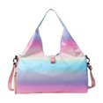 thumbnail image 1 of Bolsa para esterilla de yoga con correa desmontable, bolsillos para almacenamiento en seco y húmedo, bolso cruzado para gimnasio Rosa, 1 of 9