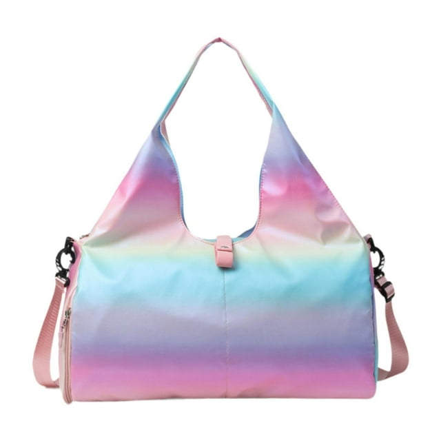 Bolsa para esterilla de yoga con correa desmontable, bolsillos para almacenamiento en seco y húmedo, bolso cruzado para gimnasio Rosa