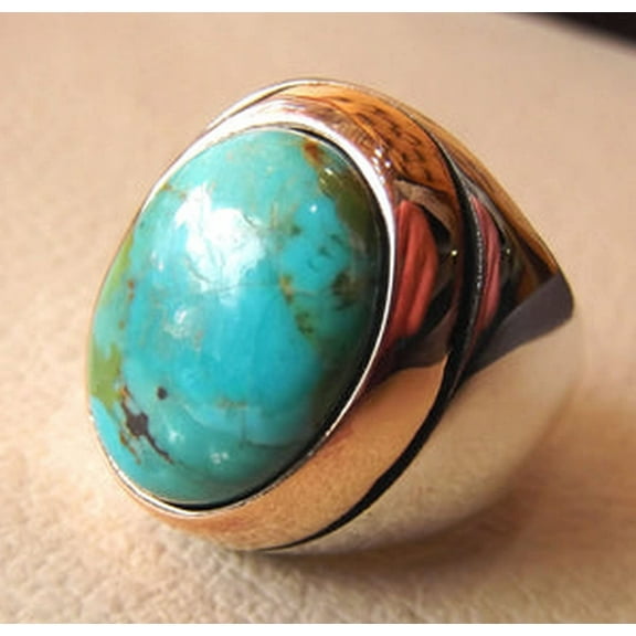 Arizona Turquoise Ring, Silver Jewelry, 925 Silver Ring, Father's Day, AAA Natural Turquoise, December Birthstone Ring, Heavy Mens Ring, Spiritual Healing Gemstone, Christmas, Tiny Mens Ring