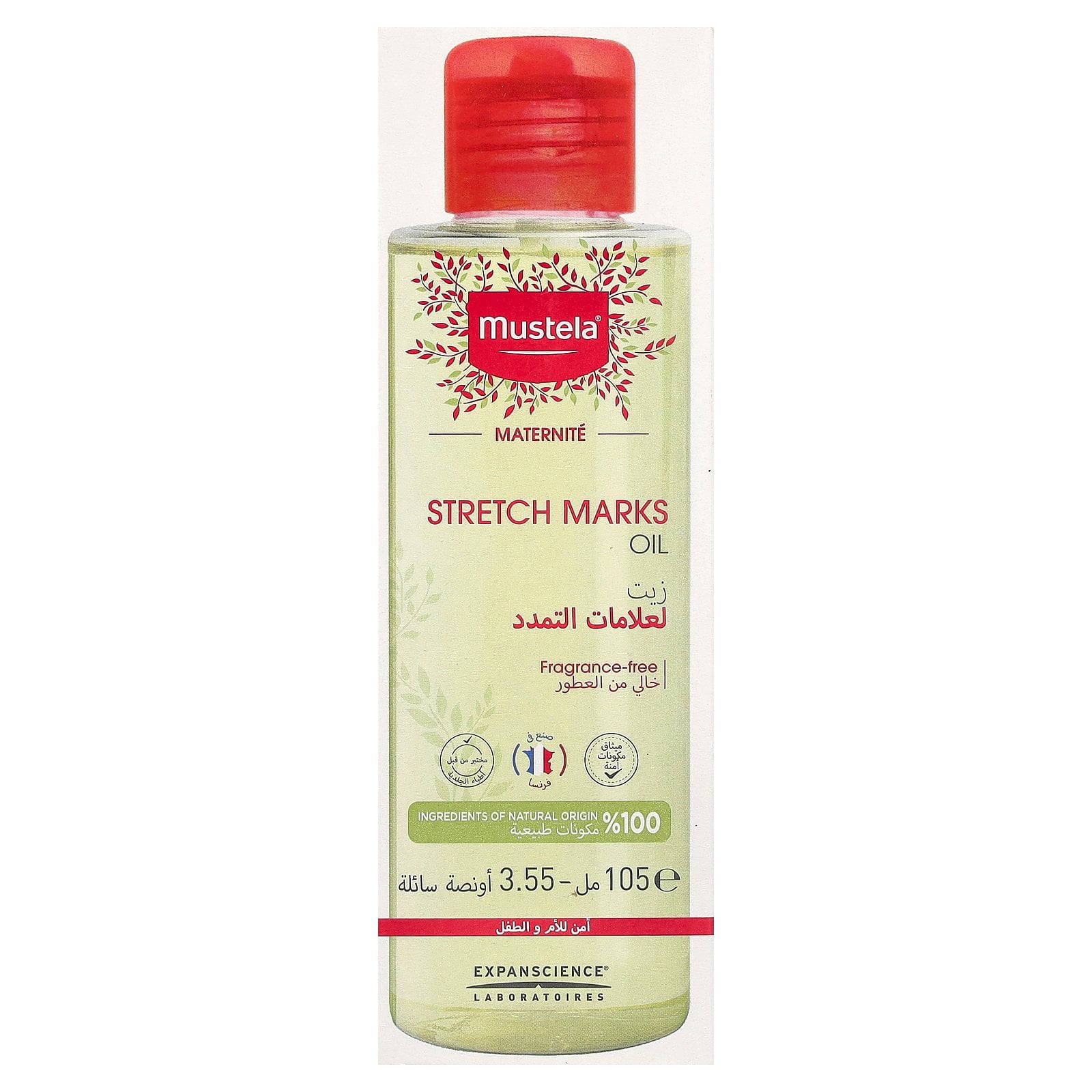 Mustela Stretch Marks Oil, Fragrance-Free, 3.55 fl oz (105 ml)