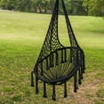 thumbnail image 2 of Equip Avocado Macrame Hammock Chair, Cotton Blend Black, Size 47” H x 27” W, Capacity 250 lb., 2 of 9