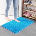 thumbnail image 4 of Nksudet Non-Slip Bathroom Rugs Chenille Soft Striped Plush Bath Mat,"15.8 X 25",Light Blue, 4 of 4