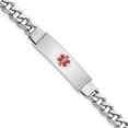 thumbnail image 1 of Sterling Silver Rhodium-plated Medical ID Curb Link Bracelet 8 Inch "Bracelets, 1 of 3