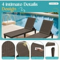 thumbnail image 4 of Homall 2 Pcs Chaise Longue de Patio Extérieure Chaise Longue Réglable, Brun Foncé, 4 of 8