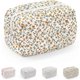 thumbnail image 1 of Small Makeup Bag, Cotton Portable Toiletry Bag, Quilted Floral Cosmetic Bag Wash Organizer Pouch for Women Girls Ladies, 1 of 5