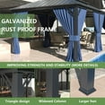 thumbnail image 4 of Kullavik 12'x20' Hardtop Gazebo, Outdoor Double Roof Canopy with Netting and Curtains, Galvanized Metal Frame, Sunshade for Patio, Backyard, Deck and Lawns-Navy Blue, 4 of 7