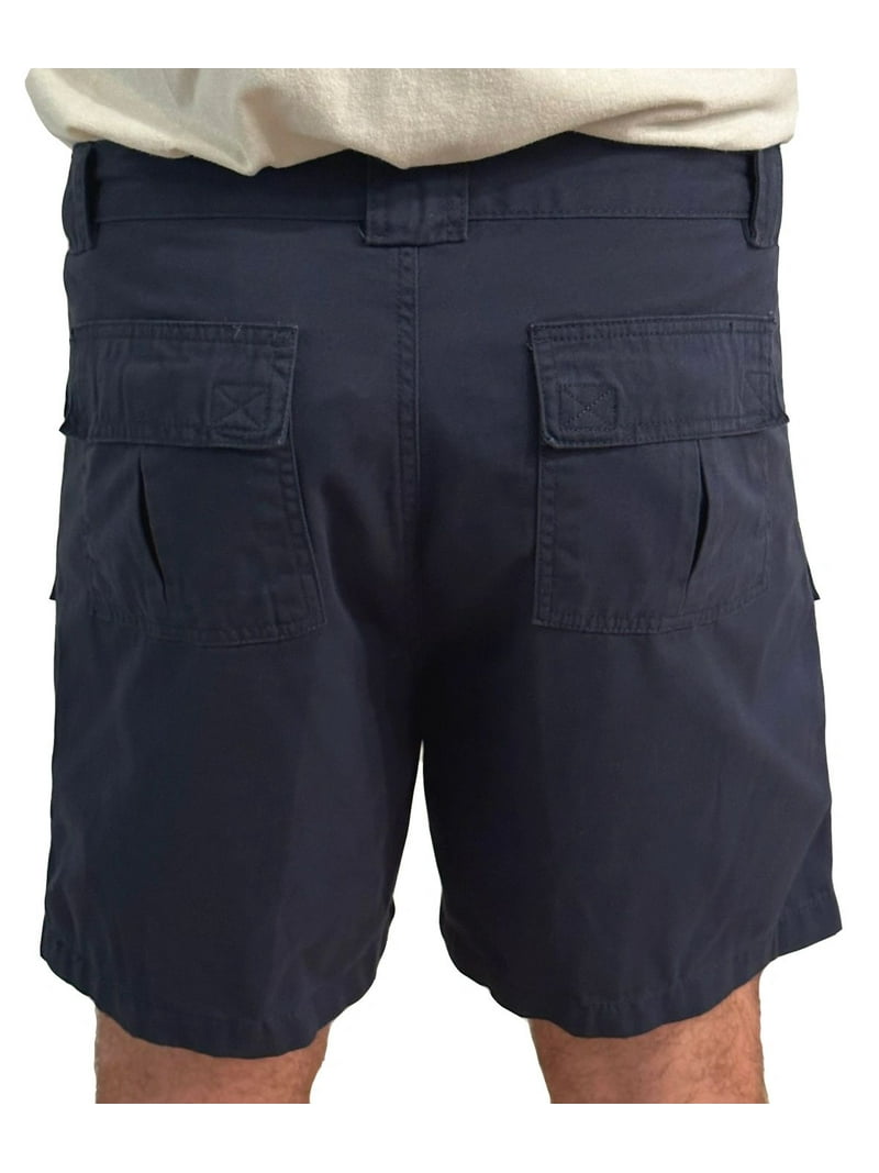 Talos Men's Navy Cargo Shorts 34, Inch Inseam, Cotton Twill