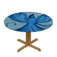 thumbnail image 3 of HAOXIT Ocean Sea Mermaid Tablecloth, Round Fitted Tablecloth with Elastic Edged Washable Polyester Table Cover for Indoor Outdoor Party Wedding Use - Fits Round Tables 42-46, 3 of 8