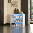 thumbnail image 2 of White Glass Door Shoe Box Shoe Storage Cabinet With RGB Led Light, 2 of 10