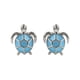 thumbnail image 1 of Moda Cielo Azul Tortuga Mujeres Pendientes Platinado Biológica Marina Tortuga 925 Plata Pendientes de la tortuga del perno prisionero, 1 of 8