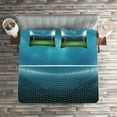 thumbnail image 2 of Ambesonne Sports Quilted Coverlet 3 Pcs, Soccer Football Game, Queen Size, Green Blue, 2 of 2