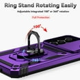 thumbnail image 4 of for Galaxy A16 5G Phone Case,with Camera Lens Cover HD Screen Protector,[Military Grade] Ring Car Mount Kickstand Hybrid Hard PC Soft TPU Shockproof Protective Case for Samsung A16 5G, Purple, 4 of 14