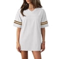 thumbnail image 6 of Unisex V Neck Football Jerseys Short Sleeve Blank Athletic Game Practice Uniforms Khaki M, 6 of 6
