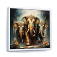 thumbnail image 2 of Designart "Thai Elephants Asian Painting X" Asian Floater Framed Wall Art Living Room, 2 of 7