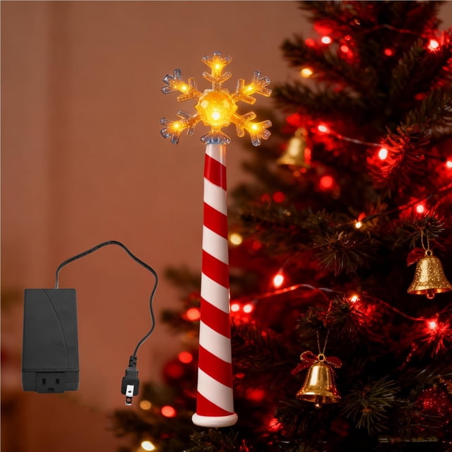 Home Christmas Wand Tree-shaped Light Controller Red and White Striped Star Glowing Christmas Decoration Christmas Tree Light Control Wand Home Essentials