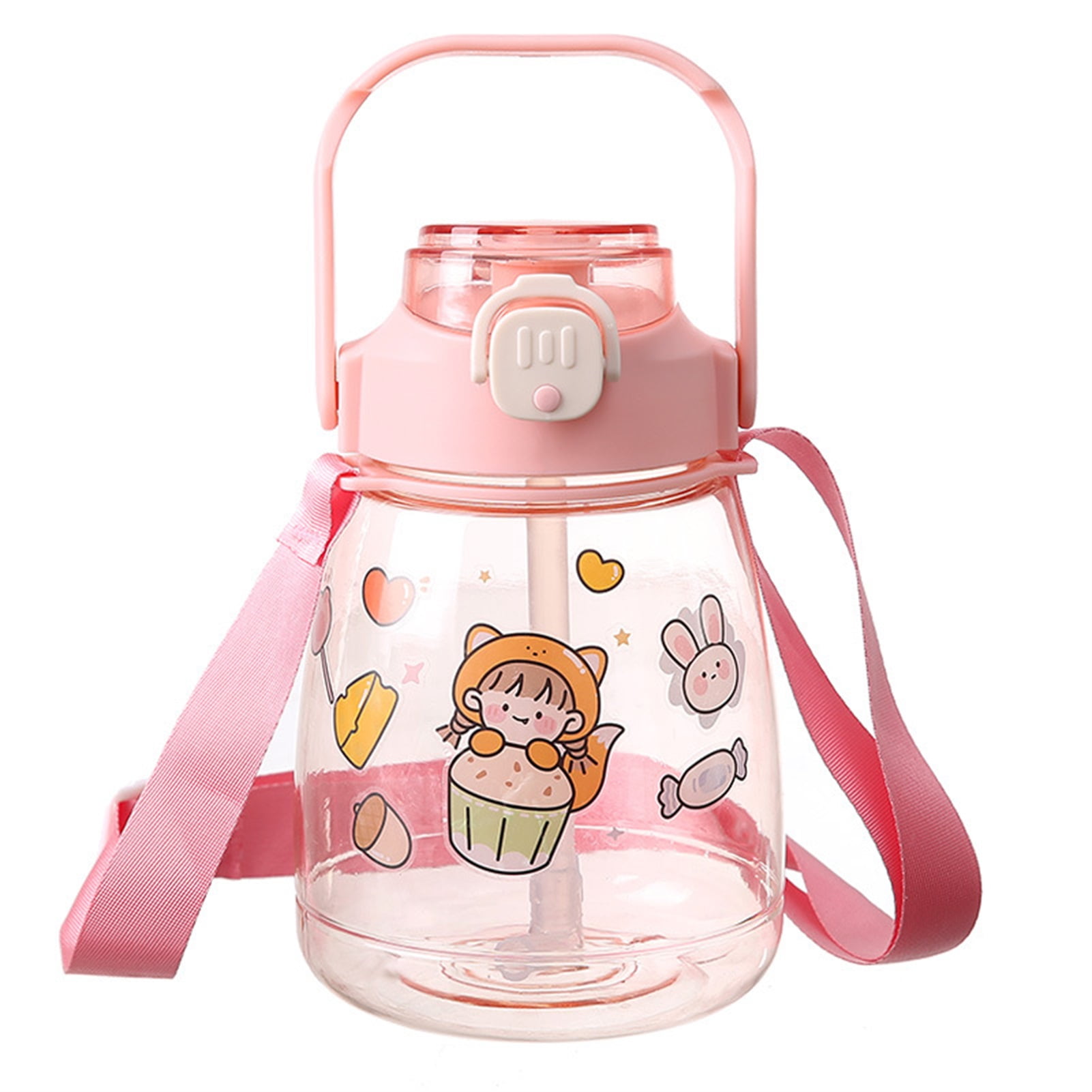 HSEEN CARTOON WATER Bottle For Girls Large Capacity Plastic Cup With Pop-up  Lid $21.08 - PicClick AU