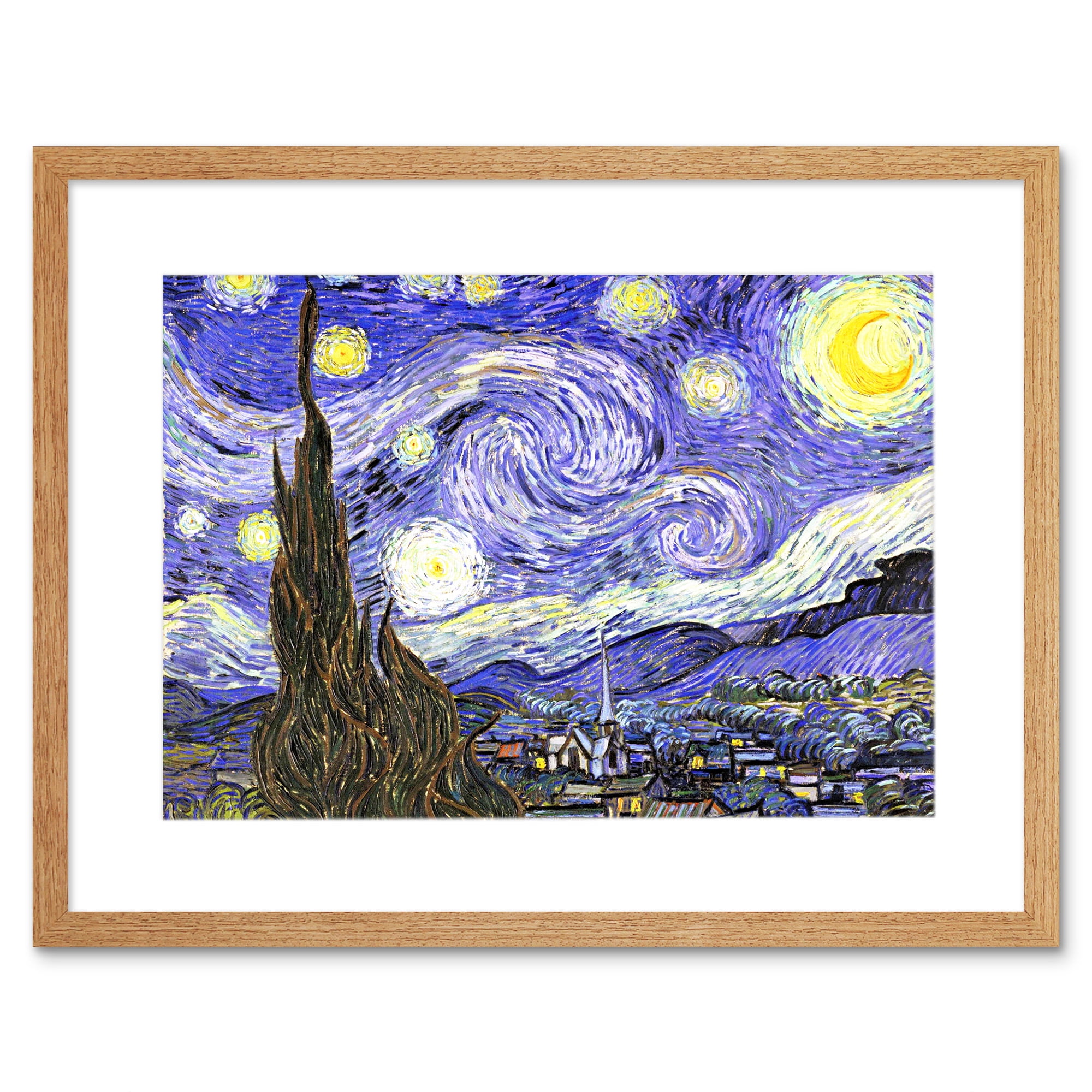 The Starry Night by Vincent Van Gogh Fine Art Paper Poster (styles > Fine Art > Classic Fine Art > Post-impressionism art) - 16x24x.25