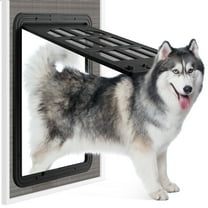 Large Dog Screen Door, 13 x 17 inches Flap Opening Dog Door for Screen Door with 4 Entry Ways, Magnetic Self-Closing Pet Screen Door for Dogs Cats, Black