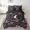 thumbnail image 2 of Homewish Boho Kawaii Cat Bedding Comforter Set 7 Pieces for Teens, Groovy Flower Botanical Full Bedding Set, Dreamy Stars Moon Galaxy Reversible Fitted Sheet Flat Sheet, Breathable Home Decor, 2 of 7