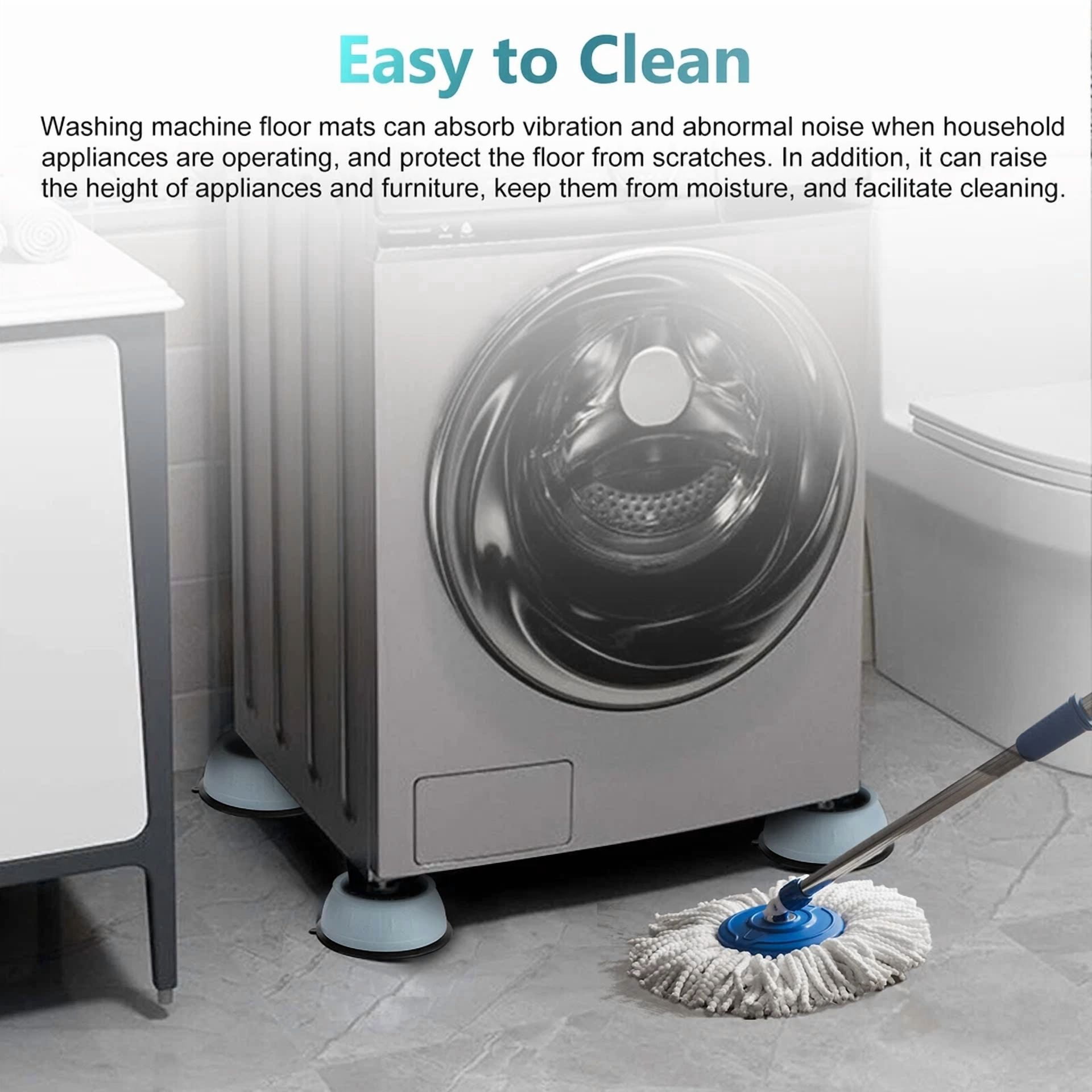 8Pc Anti Vibration Washing Machine Mats Support Anti-Slip Rubber Feet Base Pads.