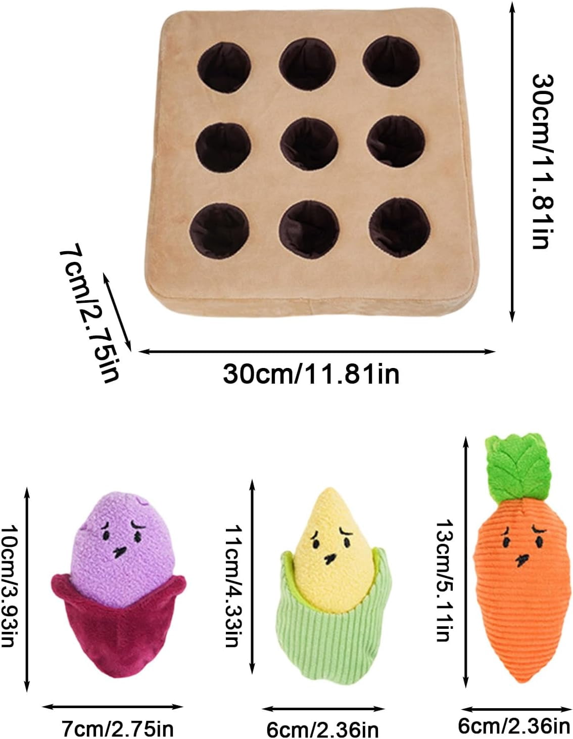 Plush Carrot Dog Puzzle Toy, Slow Feeder Snuffle Mat for Mental Stimulation, Interactive Boredom Relief for Small Medium Large Dogs