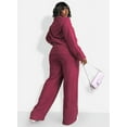 thumbnail image 4 of Rebdolls Women's Plus High Waisted Wide Leg Corduroy Pants - Burgundy - 2X, 4 of 4