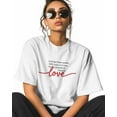 thumbnail image 2 of Women's Graphic T-Shirt White 5XL Women's Tops Love Inspirational Text Crew Neck Short Sleeve Shirts for Women, 2 of 3
