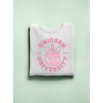 thumbnail image 3 of Unicorn University - Heart-Eyed Emoji Design Women's Sweatshirt, 3 of 4