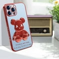 thumbnail image 6 of FIEWESEY Compatible iPhone 12 Pro Phone Case, Cool Bear Shockproof Fashion Full Protection Soft TPU Scratch Slim Case for iPhone 12 Pro 6.1 inch (Red), 6 of 6