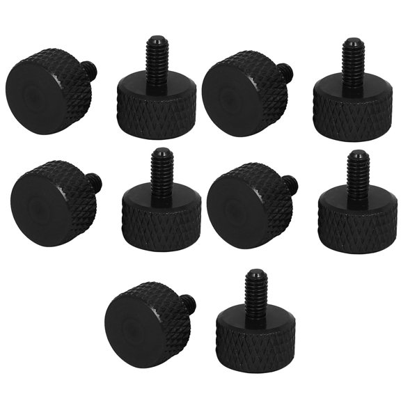 Tarjeta gráfica de computadora PC Tornillos de pulgar estriados de aleación de aluminio negros M3x6mm 10pcs