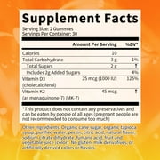 Vitamin D3+K2 Capsules, Vitamin D3 5000 IU and Vitamin K MK7 200mcg | 120 Capsules