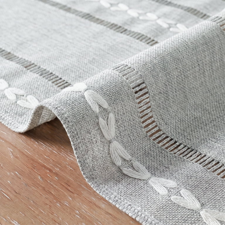 Sm:)e Light Gray Linen Table Runner 13 x 72 Inch photo 7