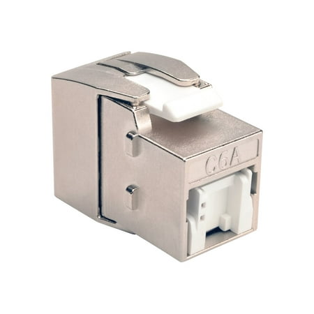 UPC: 0037332189967 | Tripp Lite N238-001-SH-TFA Tripp Lite Toolless Shielded Cat6a Keystone Jack – Gray – 1 x RJ-45 Female – Gray