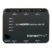 KanexPro 5x1 HDMI Switcher - Video/audio switch - 5 x HDMI - desktop