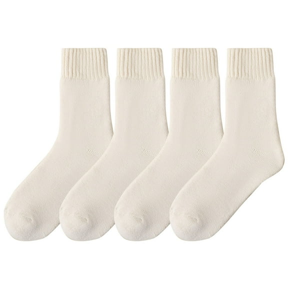 Ukumplol Ankle Socks for Women Crew Socks for Women Thicker Warm Fuzzy Socks Gifts for Women Cozy Socks Stocking Stuffer Women Socks Solid Color Thermal Socks Heated Socks Beige One Size