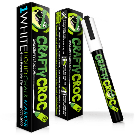 1 Liquid Chalk Marker - Crafty Croc Wet Erase Liquid Chalk Markers, Pack of 1 White Marker