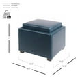 thumbnail image 5 of Pemberly Row 17" Bonded Leather Storage Ottoman in Vintage Blue, 5 of 5