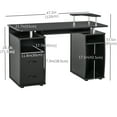 thumbnail image 3 of HOMCOM Computer Office Desk Table Workstation w/ Keyboard Tray, Black, 3 of 10