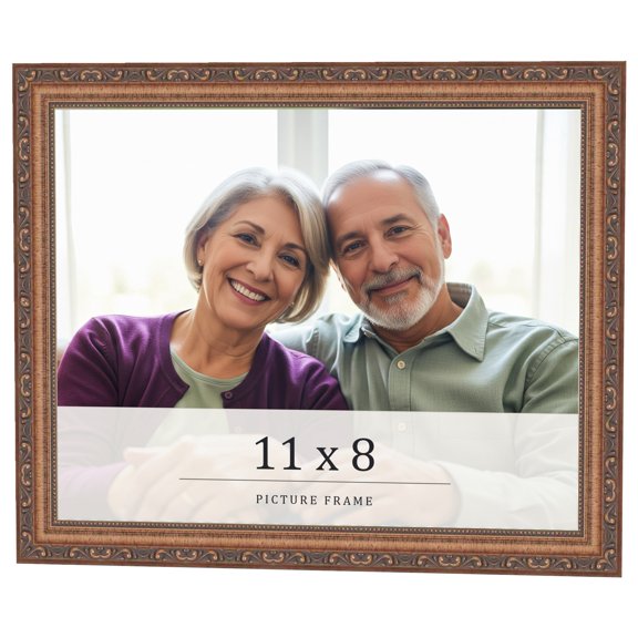 11x8 Frame Gold Solid Wood Picture Frame Width 1.25 Inches | Interior Frame Depth 0.375 Inches |