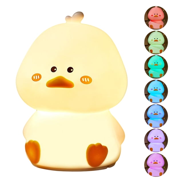 Bonito pato lámpara de noche silicona USB vacaciones regalos 5V 1W 1200mAh para el dormitorio del hogar Hugtrwg Para estrenar
