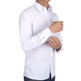 thumbnail image 3 of LELINTA Men's Long Sleeve Solid Premium Dress Shirt, White/ Black/ Blue, 3 of 4