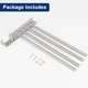 thumbnail image 5 of Toallero giratorio, barra de toalla de 4 brazos de acero inoxidable SUS304 grueso, toallero montado en la pared que ahorra espacio con gancho, colgador de toallas abatible a prueba de herrumbre p, 5 of 5