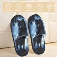 thumbnail image 2 of Bixox Men's Women's Night Scene of Wolves Patterned Plush House Slippers, Memory Foam Slippers, Indoor and Outdoor Warm Plush Bedroom Shoes, Soft Flat Sole, Comfortable and Non-slip, 2 of 5