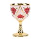 thumbnail image 1 of Gobelet à vin en alliage 30 ml, style européen, haut de gamme, usage domestique, vintage, motif rose, tout blanc avec fleur rouge, 1 of 4