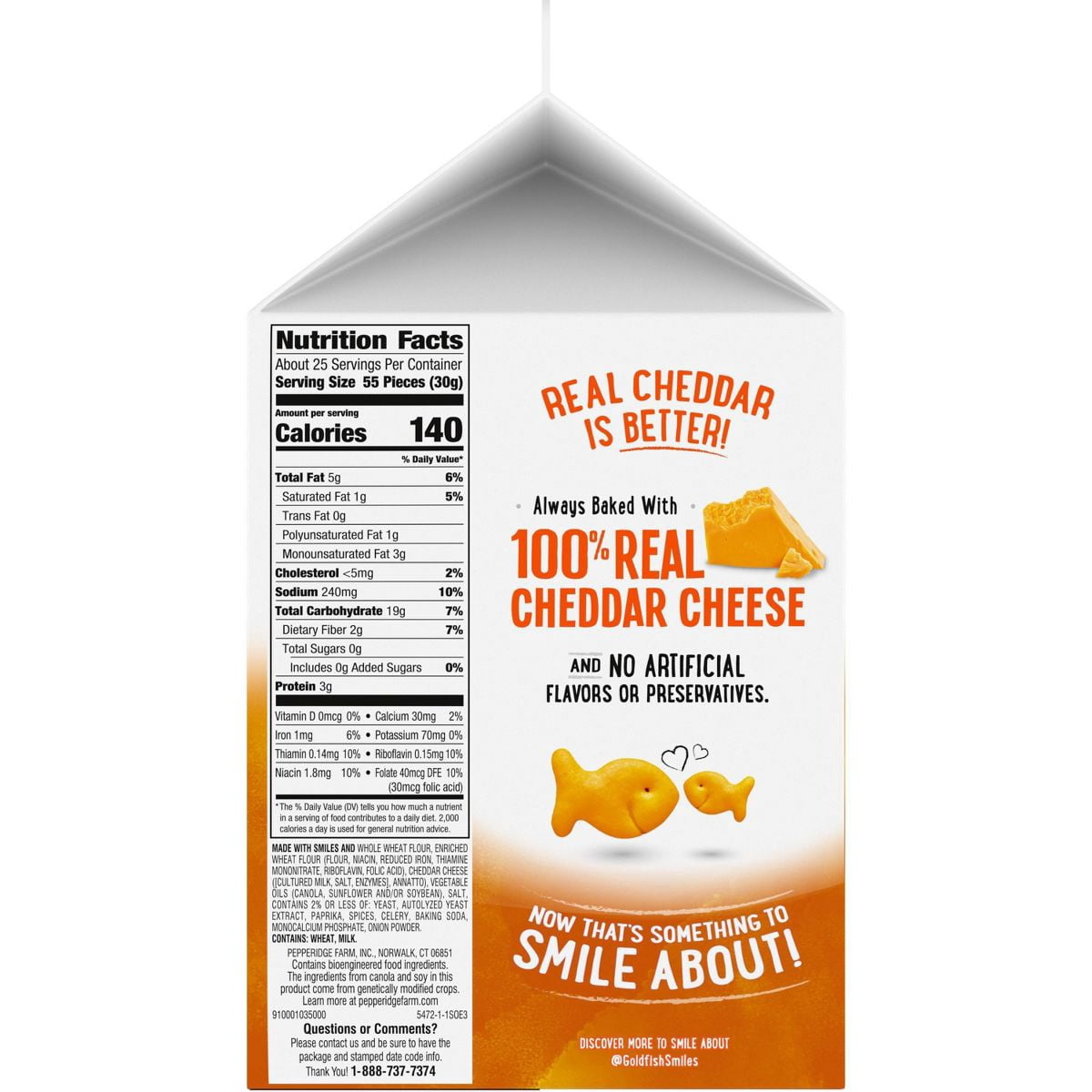 Goldfish Cheddar Cheese Crackers Baked with Whole Grain Carton - 27.3oz - Pack of 2