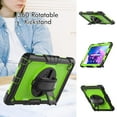 thumbnail image 5 of Dteck Screen Protector Case for Lenovo Tab M10 Plus (3rd Gen) 2022 10.6-inch TB-125F/TB-128F,Shockproof Rubber Armor 3-Layer Protection Case Stand Cover with Adjustable Shoulder/Hand Strap,Green+Black, 5 of 8