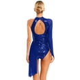 thumbnail image 2 of CHICTRY Womens Allover Sparkly Sequins Dance Gymnastics Skirted Leotard Dress, 2 of 7