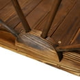 thumbnail image 3 of GVN 3.3ft Wooden Garden Bridge Arc Footbridge with Half-Wheel Style Railings & Solid Fir Construction, Stained Wood, 3 of 10