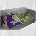 thumbnail image 6 of Funny Soft Flannel Fleece Throw Blanket, Cartoon Cats Whiskers Emotion Happy Confused Curious Kitty Print, Cozy Plush for Indoor and Outdoor Use, 60" x 80", Orange Purple Green, by Ambesonne, 6 of 6