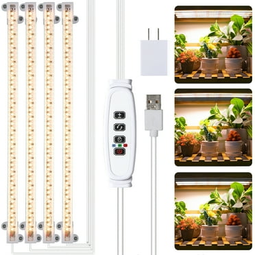 GPED Grow Lights, LED Plant Growing Lamp, 3000K Full Spectrum Grow Light Strips for Indoor Plants with 3/9/12H Auto Timer & 10 Dimmable Levels, LED Growth Light for Green House, Seedlings, Hydroponic